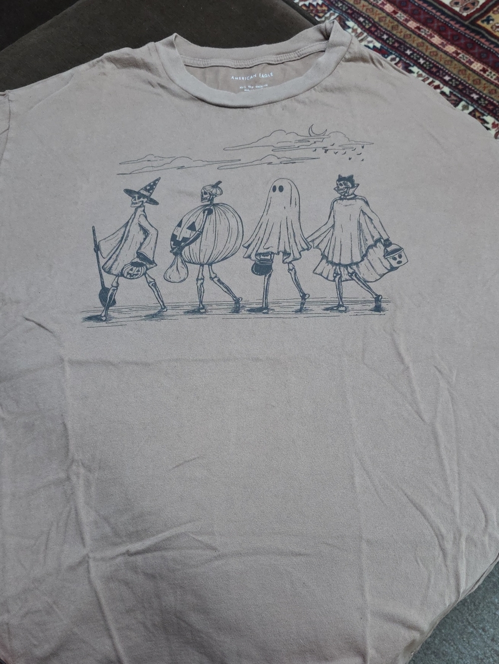 American Eagle Outfitters Tan Halloween Parade Graphic Tee